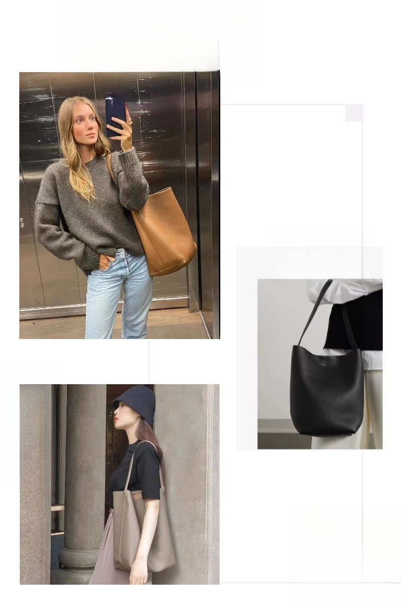 Eimerförmige, große Kapazität, weiches Leder, für Pendler, Damen-Schulterhandtasche_voghion.com